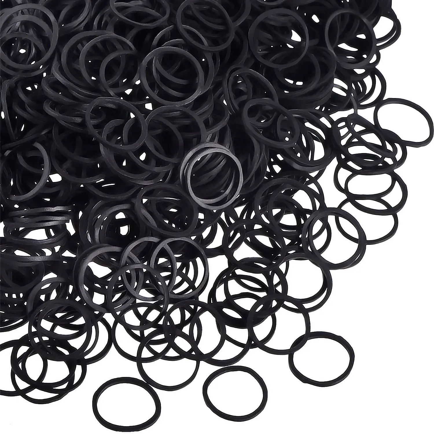 Unisex Mini Round Soft Elastic Hair Rubber Bands (1000 Count, Pack of 1) - 1.5cm Diameter, for Kids' Hair Braiding, Wedding Hairstyle, Casual Everyday Fashion, Small Dreadlocks, Pony Tails, Packed in Plastic Bag, Soft Rubber