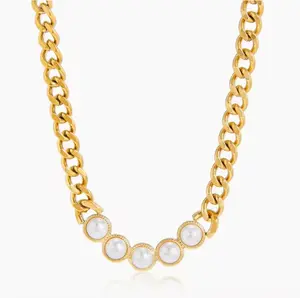 Pearl Bar Necklace Water Resistant