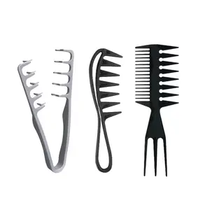 Men's Styling Comb Set, Textured Oil Hair Wide Tooth Comb, Airplane Head Large Back Hair Styling Comb, Dual Clip Comb, Hair Styling Kit, Hair Styling Tools, Hair Salon Tools