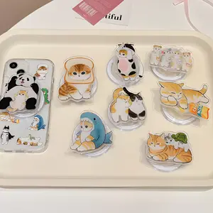 Korean Cute Kitten For Magsafe Magnetic Phone Griptok Grip Tok Stand For iPhone Foldable Wireless Charging Case Holder Ring