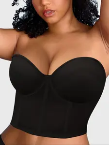 Plus Size Women's Push-Up Bra, featuring a comfortable, seamless, and full-coverage design, suitable for all seasons and versatile for various outfits, Minimalist