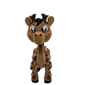 Jim the Giraffe Fidget Toy - 3D Printed Articulated Figure | Desk Buddy & Collectible Gift | Smooth Tail & Ornaments | Eco-Friendly Biodegradable PLA
