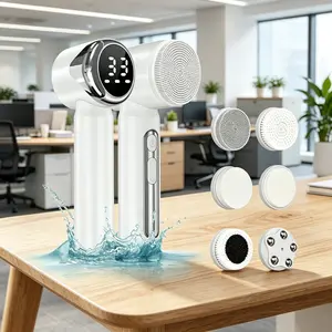 Portable Electric Facial Cleansing Brush, Rechargeable with LED Screen, Deep Cleansing & Ball-Bearing Massage, Ideal for Home & Travel Skincare