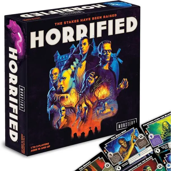Horrified Universal Monsters Strategy Board Game, Cooperative Family Adventure Game for Adults and Kids Ages 10+, Critical Thinking and Teamwork, 1–5 Players