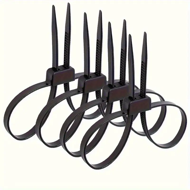 4pcs Nylon Cable Wire Zip Ties Double Hole, Non-Slip, Disposable - Ideal for Installation, Household, Warehouse, Freight Stations