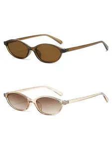 JOSCHOO Cat Eye Sunglasses for Women Small Cateye Sun Glasses UV400 Protection Fashion Trendy Shades 2 Pack Lightweight Sunnies
