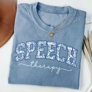 Speech Therapy T-Shirt, Toile de Jouy Speech Language Pathologist shirt, Chinoiserie Speech Therapist Gift, SLP Tee for Woman