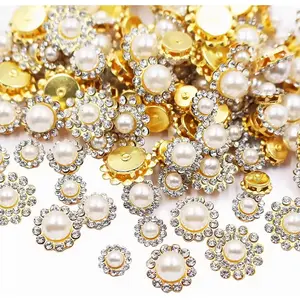100 count Sew on  Rhinestones   Glass Sun Flower  with  Claw Mixed 8mm 10mm 12mm 14mm Sewing Flower Claw for Sewing Dress, Clothes, Shoes, Wedding Accessories(19 )