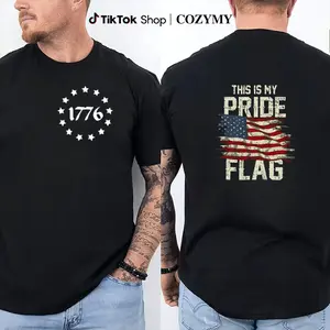 American Pride Flag T-Shirt, Bold 'This is My Pride Flag' Design! True Patriot, Military Supporters, Gift for Veterans, Proud Americans, USA Pride