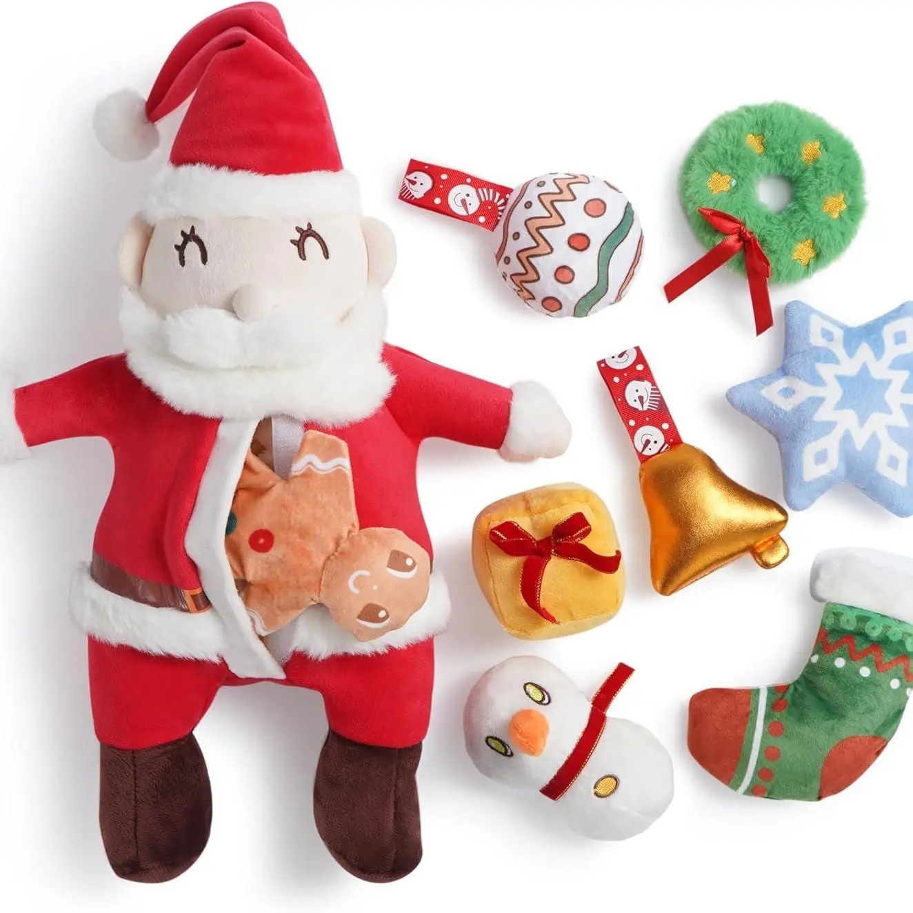 Nocciola 9 in 1 Santa Claus Plush Dog Toys