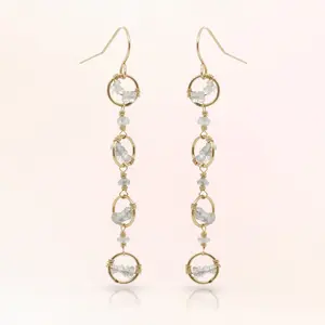 Labradorite Gold Chain Drop Earring
