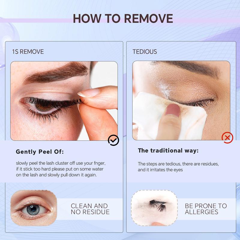 Maxfull Glueless Lashes Bendable Invisible Band Super Strong Hold Lash Clusters Kit 10-18mm DIY Self Adhesive All‑Day Hold Eyelashes Extensions Kit D Curl Anime&Natural Dual Style Fluffy Wispy Pre-Glued Eyelash Beginner-Friendly Press‑On & Easy Remove