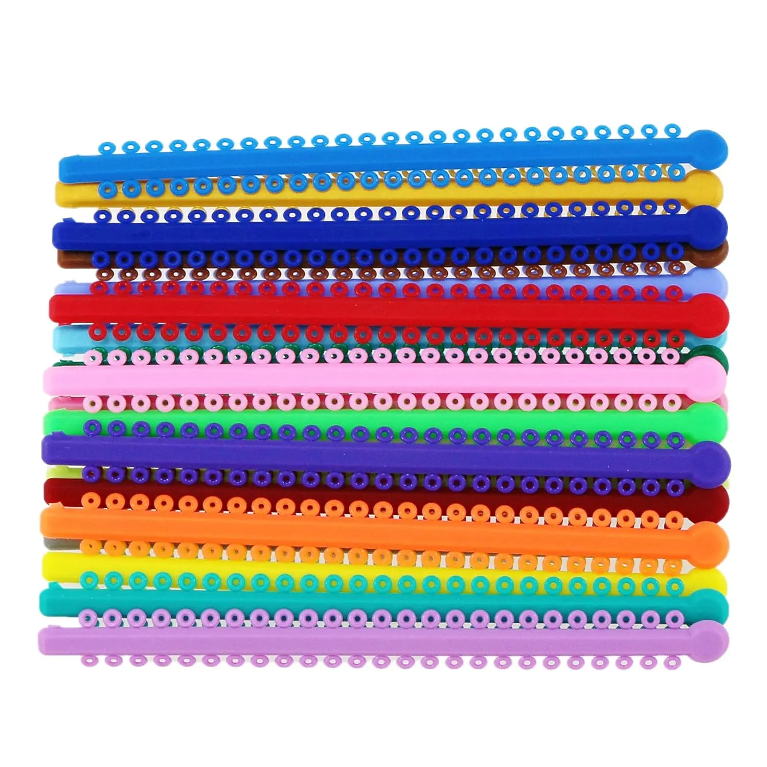 Orthodontic Accessories - 1000 Pack High-Elasticity Assorted Multi-Color Rubber Ligature Ties for Dental Braces