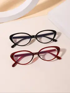 Elegant Oval Cat Eye Frame Glasses, Unisex Fashion Eyewear for Students & Professionals, Ideal Daily Wear Accessory, Trendy Casual Eyeglasses
