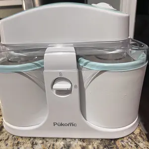 Pukomc Ice Cream Maker Machine for Home Use with Two Ice Cream Bowls Simple Operation Easy to Clean White Easy Fast Use Perfect Dessert,The best Christmas New Year gift