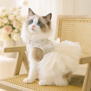 Elegant Pet Clothing for Cats Thin Dog Cat Wedding Dress All Seasons Stylish Tutu Design