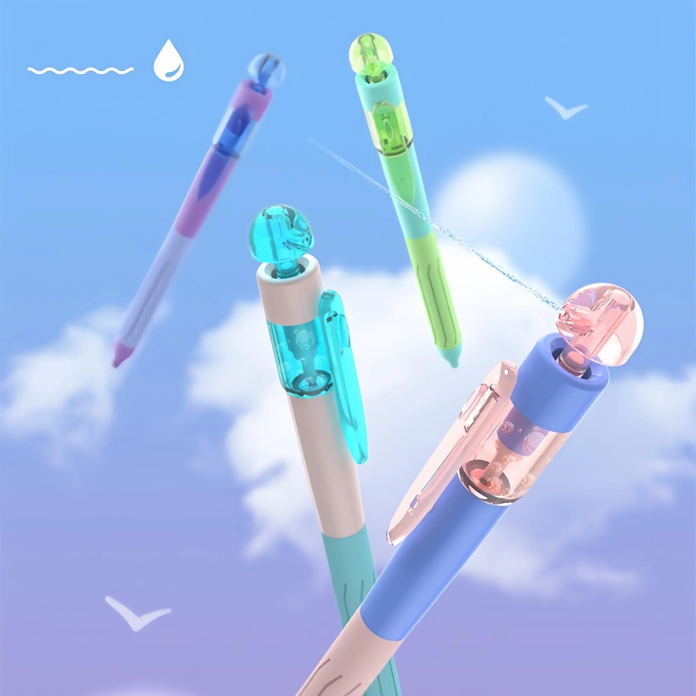 Creative Water Gun Gel Pen with Ink, Durable Plastic Writing Tool Ideal for Pranks and Student Relaxation Gifts