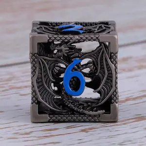 Cthulhu Metal Hollow Dragon Dice Set Gift Kit, Dnd Dragon & Dungeon Board Game, 7 Piece Dice Set D20 D12 D10 D% D8 D6 D4 Polyhedral Dice Set