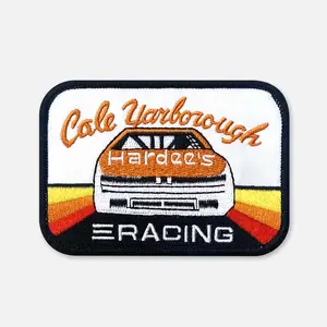 Cale Yarborough Hardee's Racing Patch - Classic Trucker Collection - Heavy Twill Embroidery - 3.5" x 2.75" Iron On Adhesive Backed