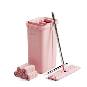 JOYMOOP Microfiber Wet Flat Mop and Bucket Set for Home