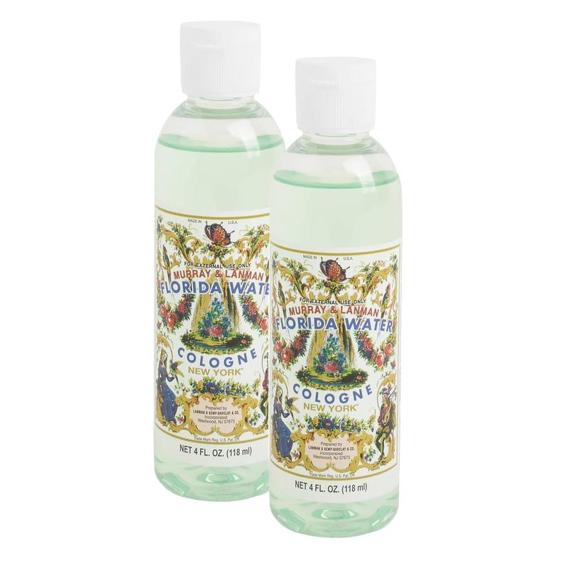 Murray & Lanman L&K Florida Water Cologne 4 Fl.oz Unisex Perfume with Light Florals & Lemon Notes Cooling & Calming Made in the US
