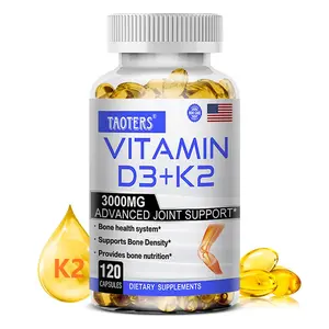 Vitamin D3 + K2 Health Supplement,Support Bone Health,120 Capsules
