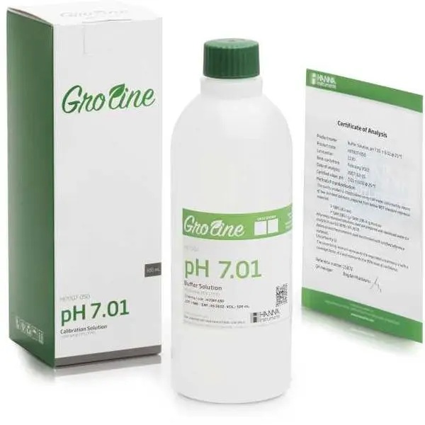 HANNA Groline pH 7.01 Calibration Buffer Solution, 500 mL