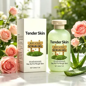 Tender Skin Body & Face Scrub Gel 200g – Exfoliating Scrub for Soft & Smooth Skin – Removes Dead Skin, Unclogs Pores & Smoothes Rough Patches – Daily Exfoliator for Face & Body – Say No to Rough Skin