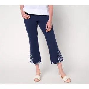 Belle by Kim Gravel Tall TripleLuxe Twill Eyelet Cropped Jean