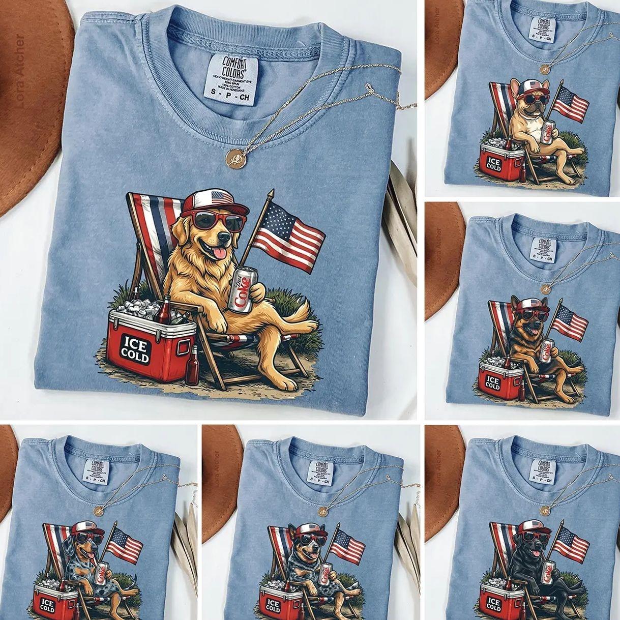 Comfort Colors 50+ Dog 4th of July Shirt, Retro Labrador Retriever Diet Coke Tee, Funny Animal Meme Shirt, Patriotic Dachshund Dog Tee, USA 250th Anniversary Gift, Viral Dog Lover Shirt – USA Dog Tee Co WUL