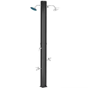 Outsunny 9.2 Gal Solar Heated Outdoor Shower, 2-Section 7.1F Outdoor Solar Shower with 2 360° Swivel Shower Heads, 2 Foot Showers & Temperature Adjustment for Backyard Poolside Beach Pool Spa