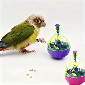 Parrot Interactive Rocking Tumbler Foraging Toy - with Bell Feeding Ball | Bite-Resistant and Wear-Resistant Material | Reduces Parrot Boredom and Home Destruction | Suitable for Budgerigars, Cockatiels, Lovebirds (Small and Medium Parrots)
