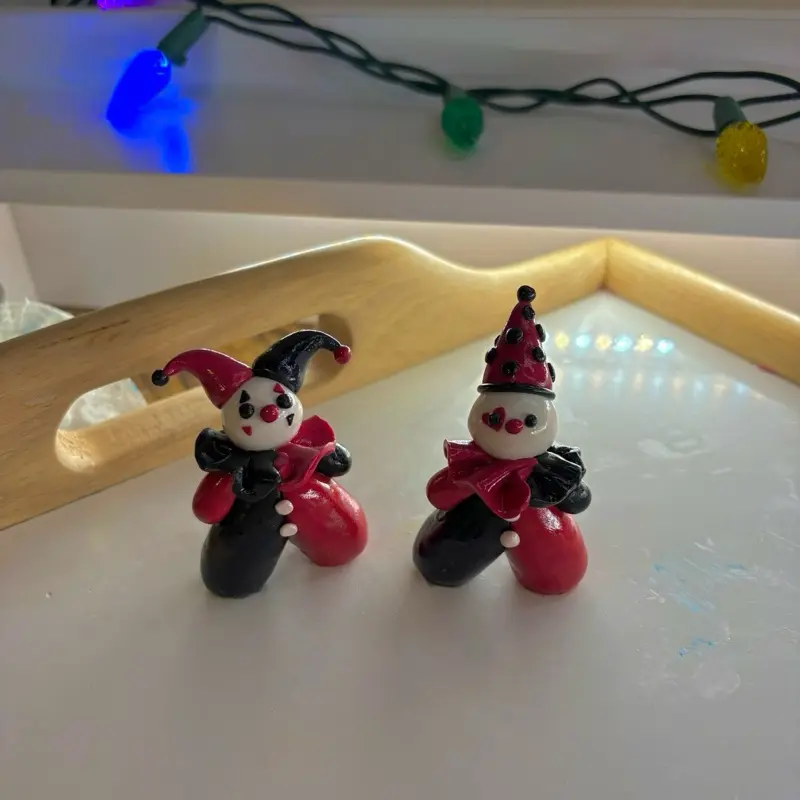 black and red clowns