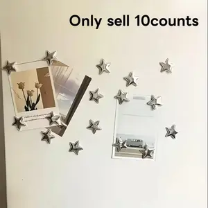 10 Pcs Adorable Silver Star-Shaped Fridge Magnets for Creating Star Designs, Perfect for Adorning Refrigerators, Offices and Homes,Kitchen and Office Decor, Fridge Organization and Decorative Magnet Tools