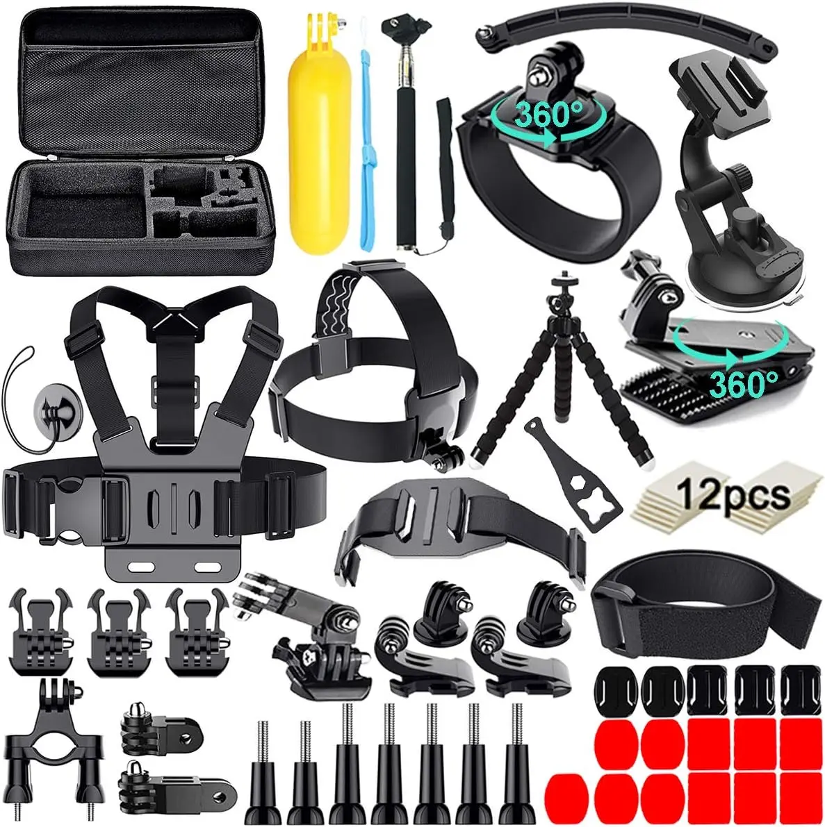61 in 1 Action Camera Accessories Kit for GoPro Hero, Gopro Max, GoPro Fusion, Xiaomi, Insta360