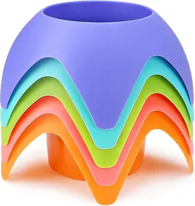 5 Pack Beach Sand Cup Holders Coasters | Portable Drink Stands for Beach Vacation Essentials Multicolor Anti-Spill Beverage Holders for Women, Adults & Family Outdoor Summer Must-Haves