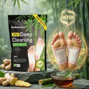 10/20/40pcs Natural Ginger & Bamboo Vinegar Detox Foot Patches  – Infused with Bamboo Charcoal for Deep Cleansing & Mood Boosting | Premium Herbal Foot Pads