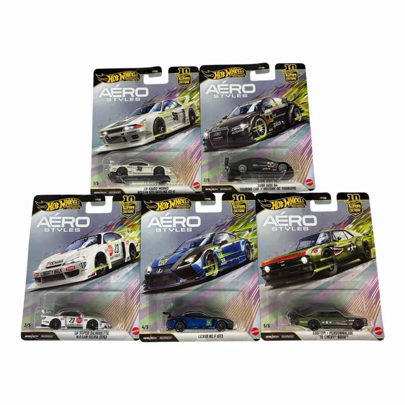2026 Hot Wheels Premium Car Culture – AÉRO STYLES COMPLETE 5-CAR SET