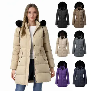 Women's Winter Coat Long Waterproof Parka - Warm Snow for Women, Windproof Winter for Cold Weather Jacket with Faux Fur Hood & Secure Pockets Elegant Chic