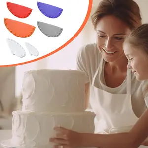 2PCS Professional Cake Arch Guide Tool Set Multi Size Curved Ruler Piping Smoothing Ruffle Guide Template Scoring Marker Cake Decorating Tools for 6-10 Inch Cakes for Bakery & Home Bakers