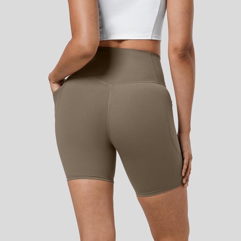 Halara UltraSculpt High Waisted Tummy Control Pocket Shaping Training Biker Shorts 7''