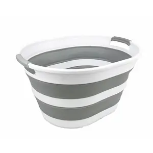 Collpasible Laundry Basket (23L Collapsible Laundry Basket (White/Grey))
