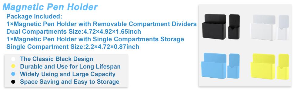 [New Deal]  2 Pack Magnetic Pen Holder,Magnetic Dry Erase Marker Holder with Generous Strong Magnet Storage Marker Pen Pencil Pen Slot Office Stationery Supplies
