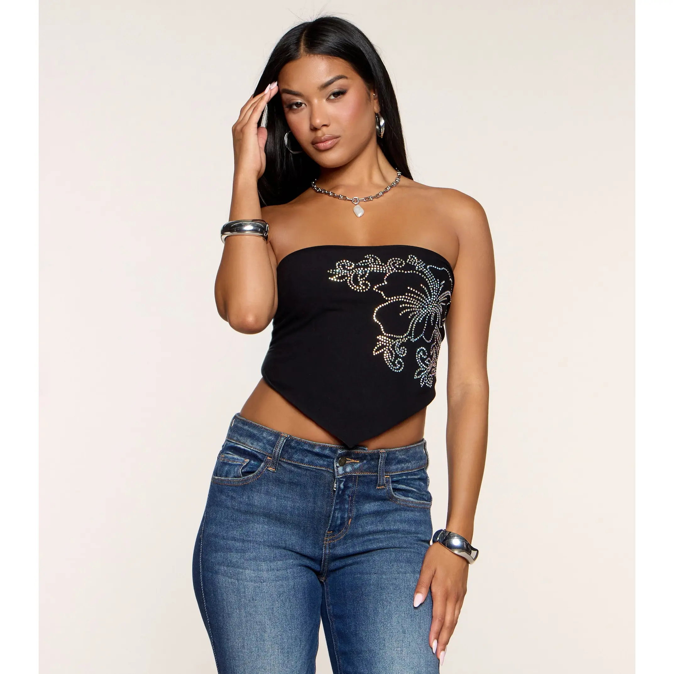 Diamond Tide Tube Crop Top