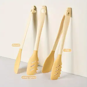 3-In-1 Silicone Food Tongs, Detachable And Split Kitchen Fruit And Vegetable Salad Tongs, Anti-Heat Barbecue Tongs, Baking Bread Tongs