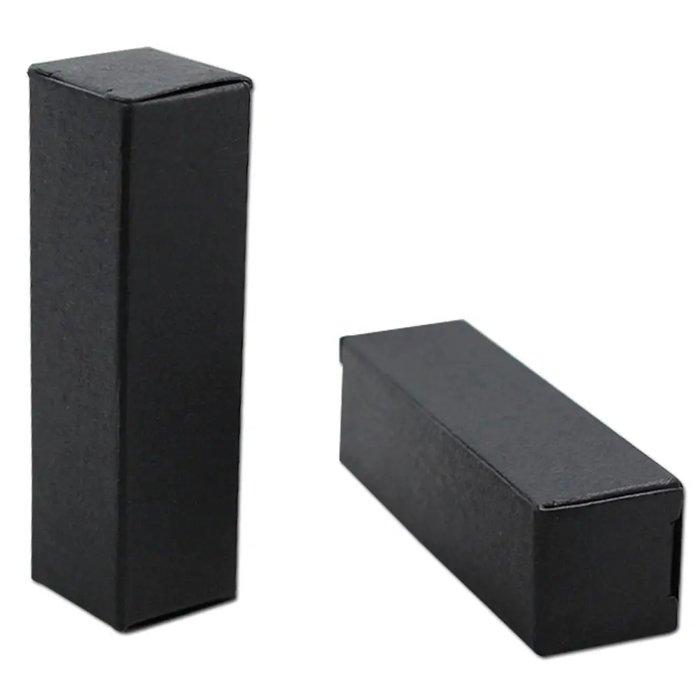 50 Pack Mini 0.78x0.78x3.34 inch Rectangle Black Boxes Kraft Paper DIY Lipstick Beauty Accessories Essence Oil Lipstick Bottle Packaging Gift Makeup Organzier