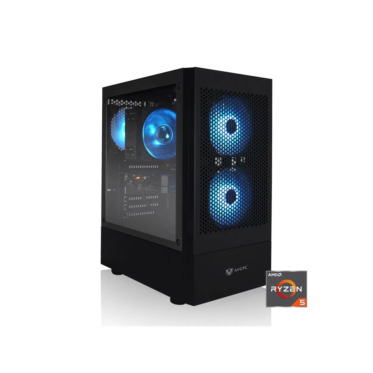 AVGPC Max Gaming PC, AMD Ryzen 5 5600G 6-Core 4.4 GHz Max Boost, AMD Radeon Vega 7 (GPU upgrade ready up to RTX 4070), 16GB 3200MHz DDR4, 1TB M.2 NVMe SSD, Hyper 212 RGB Cooler, Windows 11, Wi-Fi/AC