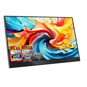 Portable Monitor 15.6-inch, HDMI Computer Display HDR IPS Gaming Monitor with Speakers, 1080P FHD IPS Screen for Laptops & Phones, Dual USB-C, Plug & Play Second Screen for Remote Work, Students & Travel | VESA Mount Compatible