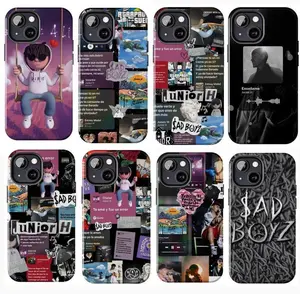 Rapper Junior H Sad Boyz 4 Life Album Art Music Merch Heavy Duty Tough Phone Case Shockproof Drop Protection Durable Hard Cover Gift for iPhone 11 12 13 14 15 16 17 Pro Max Plus