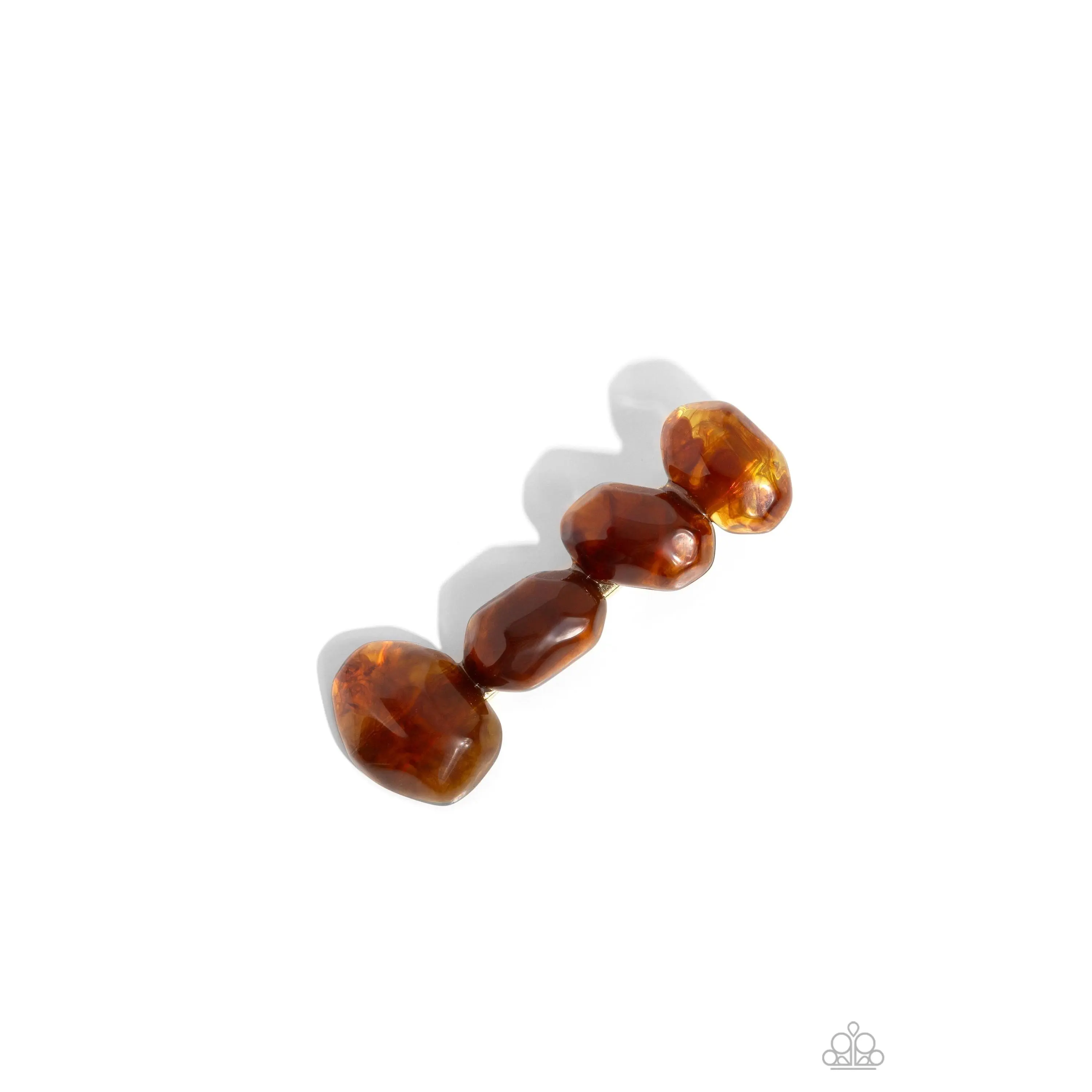 Heart of GEMSTONE - Brown Bead Hair Clip - Paparazzi